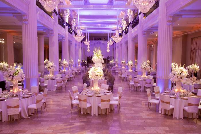 How to decorate a large wedding reception room