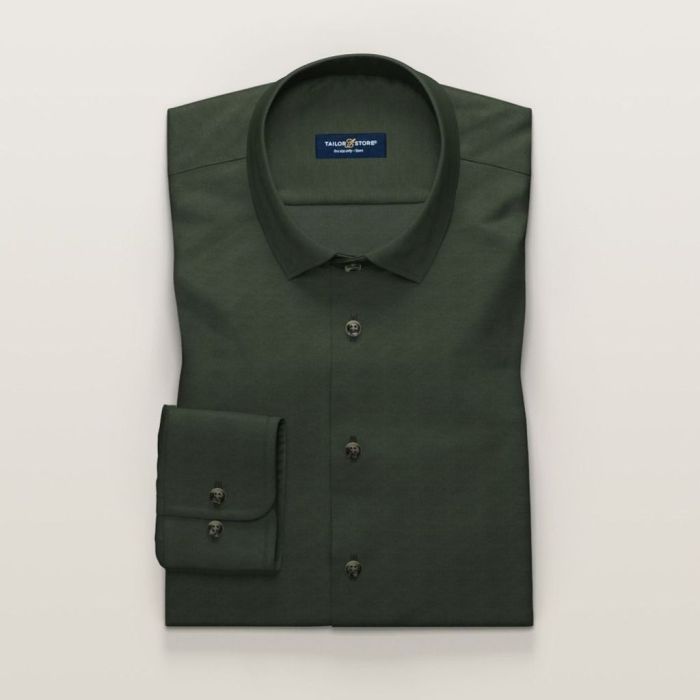 Dark green dress shirt for men