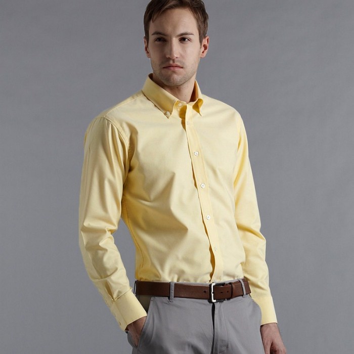 Yellow dress shirt men's outfit