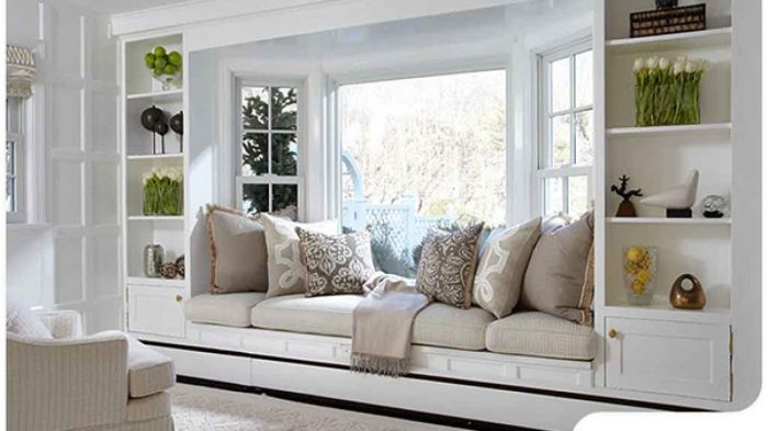 How to decorate around a tall bay window