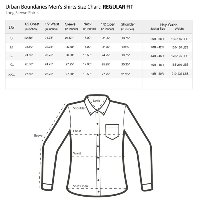 Mens medium dress shirt measurements