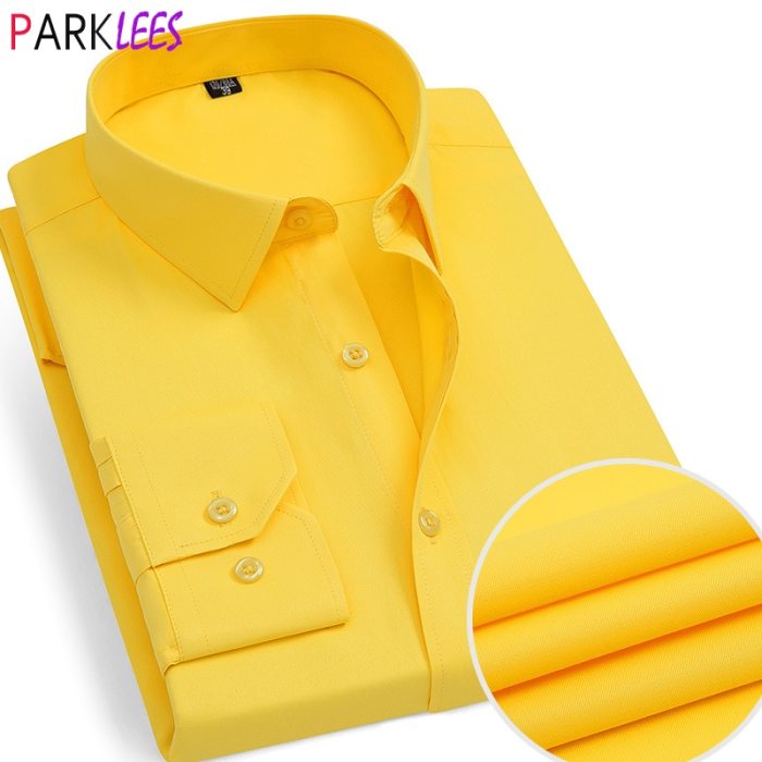 Yellow dress shirt men's outfit