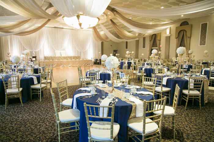 How to decorate a large wedding reception room