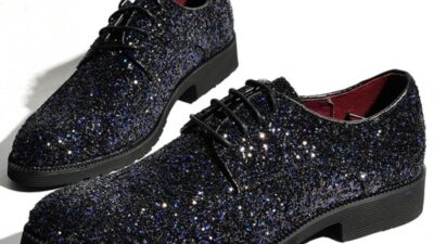 Silver Sparkly Dress Shoes Mens Dazzling Style for Mens Fashion