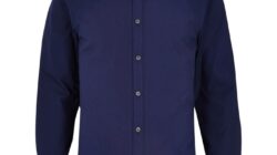 Navy Blue Long Sleeve Dress Shirt Mens Elevate Your Style with Timeless Elegance