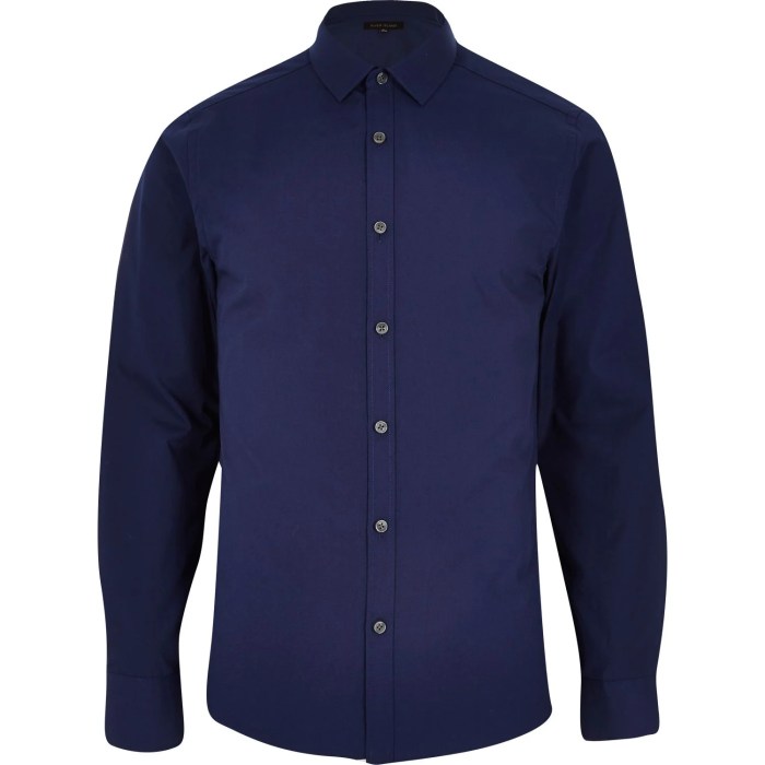 Navy blue long sleeve dress shirt mens