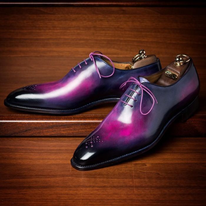 Purple men's dress shoes